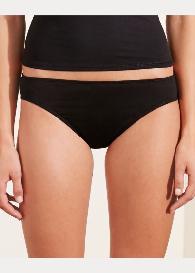 Fondo de Bikini Ralph Lauren Mujer Negros - Solid Hipster - FBDEV4870